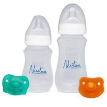 Conjunto de Mamadeiras Nurtiva 240 ml + 300 ml em Silicone Anticólica