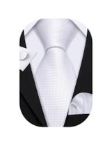Conjunto de manchas Necktie Barry.Wang Silk 150cm branco Conjunto de manchas Necktie Barry.Wang Silk 150cm branco