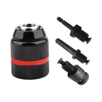 Conjunto De Mandril De Perfuração Metálico Sem Chave De 2mm a 13mm Com Adaptador De Conversão Rápida