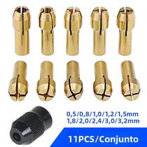 Conjunto De Mandril Sem Chave De 0.5-3.2mm 11PCS Para Ferramenta Rotativa Dremel Troca Rápida