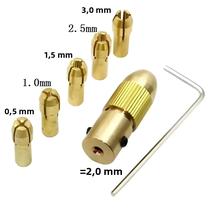 Conjunto De Mandris De Mini Broca De 0,5-3 Mm 7 Unidades Kit De Ferramentas De Mandril De Torção