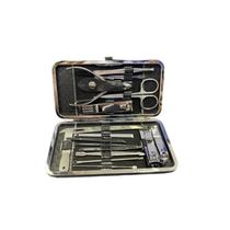 Conjunto de manicure, conjunto de pedicure, 16 peças de aço inoxidável com estojo