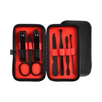 Conjunto De Manicure E Pedicure Preto E Vermelho 7 12 20 24 Peças Profissional Para Cuidados Com as