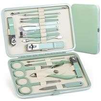 Conjunto de manicure e pedicure QLNE 18 peças com estojo de aço inoxidável Conjunto de manicure e pedicure QLNE 18 peças com estojo de aço inoxidável