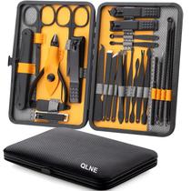 Conjunto de manicure e pedicure QLNE 25 peças de aço inoxidável com estojo Conjunto de manicure e pedicure QLNE 25 peças de aço inoxidável com estojo