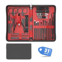 Conjunto de manicure e pedicure TSEOA 31PCS com estojo de viagem luxuoso
