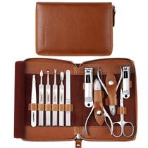Conjunto de Manicure FAMILIFE 11 em 1 - Aço Inoxidável com Estojo de Couro Conjunto de Manicure FAMILIFE 11 em 1 - Aço Inoxidável com Estojo de Couro