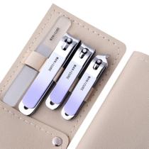 Conjunto de Manicure Unissex de Luxo Inox_Estojo Branco - Smactudo