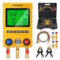 Conjunto de Manifold Digital para HVAC VIVOHOME com Pinças de Temperatura