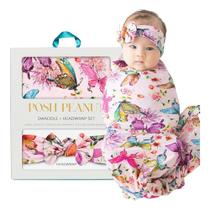 Conjunto de Mantas e Bandanas Swaddle Posh Peanut - Estampa Watercolor Butterfly