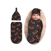 Conjunto de mantas Swaddle Sozzile Football Print 29x53 cm