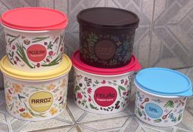 Conjunto de mantimentos - Floral 5 peças. COMPLETO