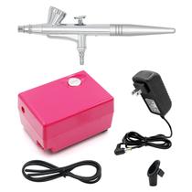 Conjunto de maquiagem Airbrush Kit Pinkiou Air Brush com compressor Conjunto de maquiagem Airbrush Kit Pinkiou Air Brush com compressor