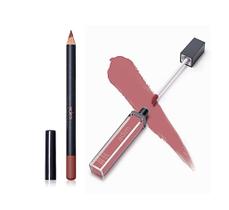 Conjunto de maquiagem com batom líquido fosco e delineador labial 7mL
