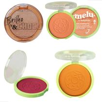 Conjunto de Maquiagem: Iluminador e Blushes para um Look Radiante Conjunto de Maquiagem: Iluminador e Blushes para um Look Radiante