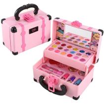 Conjunto de maquiagem infantil, caixa de sombras portátil com cosméticos