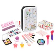 Conjunto de Maquiagem Infantil HOUSE IDEAS para Meninas (5 a 8 anos) - com Estojo e Acessórios