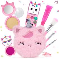 Conjunto de maquiagem PERRYHOME Cute Kids Unicorn com bolsa de moedas de 3 a 12 anos Conjunto de maquiagem PERRYHOME Cute Kids Unicorn com bolsa de moedas de 3 a 12 anos