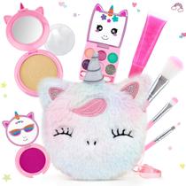 Conjunto de maquiagem PERRYHOME Cute Kids Unicorn com mini bolsa de moedas Conjunto de maquiagem PERRYHOME Cute Kids Unicorn com mini bolsa de moedas