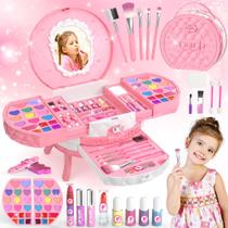 Conjunto de maquiagem PERRYHOME Kids para meninas de 5 a 8 anos com 57 unidades Conjunto de maquiagem PERRYHOME Kids para meninas de 5 a 8 anos com 57 unidades