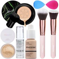 Conjunto de maquiagem PHOERA Foundation Full Coverage com primer e pó