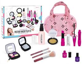 Conjunto de maquiagem Portable Fantasy com bolsa de cosméticos para crianças e adultos