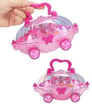 Conjunto de maquiagem Pretend Girl com bolsa de cosméticos, esmalte de unhas e muito mais Conjunto de maquiagem Pretend Girl com bolsa de cosméticos, esmalte de unhas e muito mais