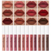 Conjunto de maquiagem QiBest Velvet Matte Liquid Lipstick 12 unidades
