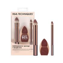 Conjunto de Maquiagem Real Techniques - Esponja Makeupsaver + Trio de Pincel