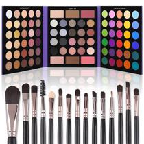 Conjunto de maquiagem UCANBE Eyeshadow Palette com 15 pincéis de 86 cores