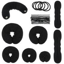 Conjunto de máquina de coque de cabelo Yinder 34 peças com suporte, esponja e alfinetes Conjunto de máquina de coque de cabelo Yinder 34 peças com suporte, esponja e alfinetes
