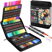 Conjunto de marcadores artísticos TOSHARE Double Brush 72 cores para crianças e adultos