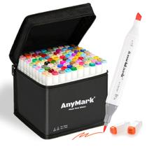 Conjunto de marcadores de álcool AnyMark, pincel e cinzel de ponta dupla 100+1