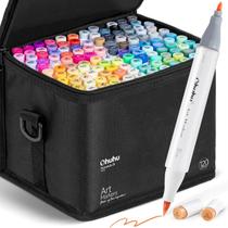 Conjunto de marcadores de álcool Ohuhu Brush Tip Double Tip 120 cores