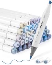 Conjunto de marcadores de álcool Ohuhu Grayscale Brush Tip 36 cores