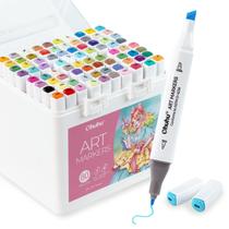 Conjunto de marcadores de arte com álcool Ohuhu, cinzel de 80 cores e pontas finas Conjunto de marcadores de arte com álcool Ohuhu, cinzel de 80 cores e pontas finas