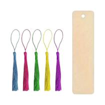 Conjunto De Marcadores De Livro De Madeira Em Branco Com Franjas 10 30 50 70 Peças DIY Artesanato