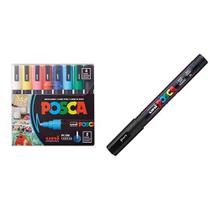 Conjunto de marcadores de pintura POSCA 8 cores PC-5M médio e acrílico fino Conjunto de marcadores de pintura POSCA 8 cores PC-5M médio e acrílico fino