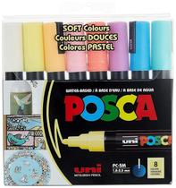Conjunto de marcadores de pintura Posca Medium Point de 8 cores suaves Conjunto de marcadores de pintura Posca Medium Point de 8 cores suaves