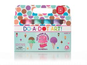 Conjunto de marcadores de pontos Do A Dot Art Ice Cream Scented Kids, pacote com 6