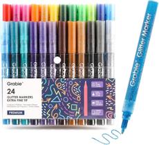 Conjunto de Marcadores de Tinta Acrílica com Glitter Grabie, 24 Cores Conjunto de Marcadores de Tinta Acrílica com Glitter Grabie, 24 Cores