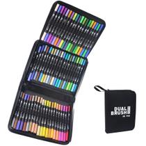 Conjunto de marcadores em aquarela de cabeça dupla, 46 unidades com caixa de CD, 80 peças