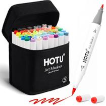 Conjunto de marcadores HOTU Alcohol Markers Brush & Fine Tip 50 cores