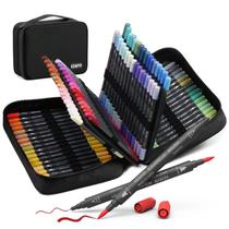 Conjunto de marcadores KEMYR 100 cores de tinta à base de água com pontas duplas
