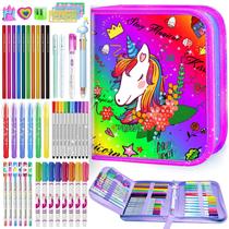 Conjunto de marcadores laváveis com aroma de frutas weirtoya 53 unidades com estojo