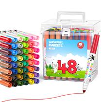 Conjunto de marcadores laváveis JoyCat de 48 cores com estojo de transporte para crianças
