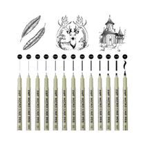 Conjunto De Marcadores Micro Finos À Prova d'Água Pretos 1316 Peças Caneta De Desenho Artístico Para Conjunto De Marcadores Micro Finos À Prova d'Água Pretos 1316 Peças Caneta De Desenho Artístico Para