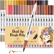 Conjunto de marcadores Ohuhu Skin Tone 36 cores, pincel de ponta dupla, Maui