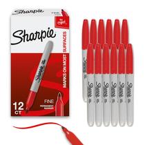 Conjunto de marcadores permanentes Sharpie Fine Tip Red 12 unidades