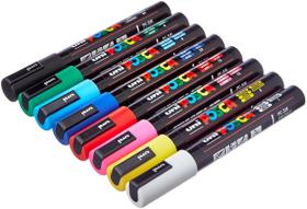 Conjunto de marcadores Posca UNI PC 5M, pacote de pintura a água de 8 cores básicas Conjunto de marcadores Posca UNI PC 5M, pacote de pintura a água de 8 cores básicas